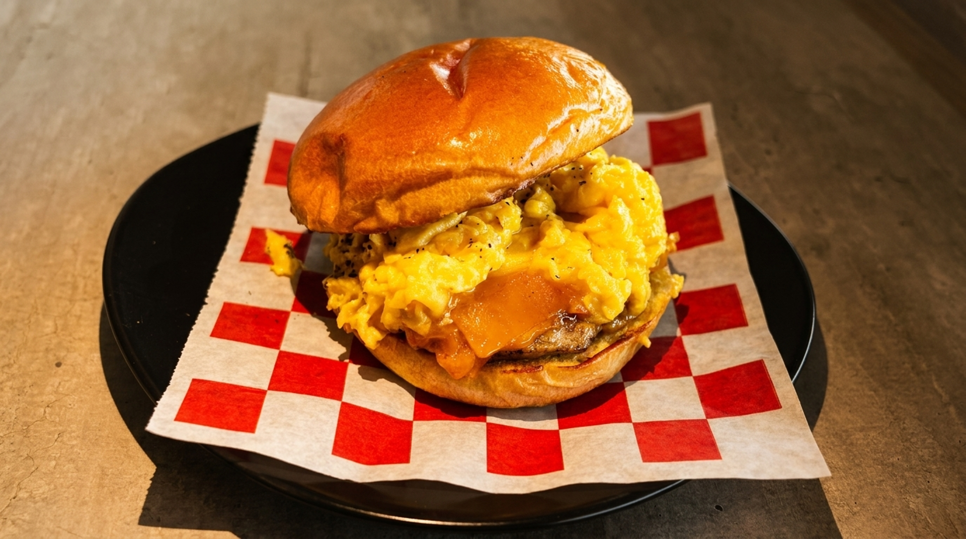 A smash burger at a doughnut shop